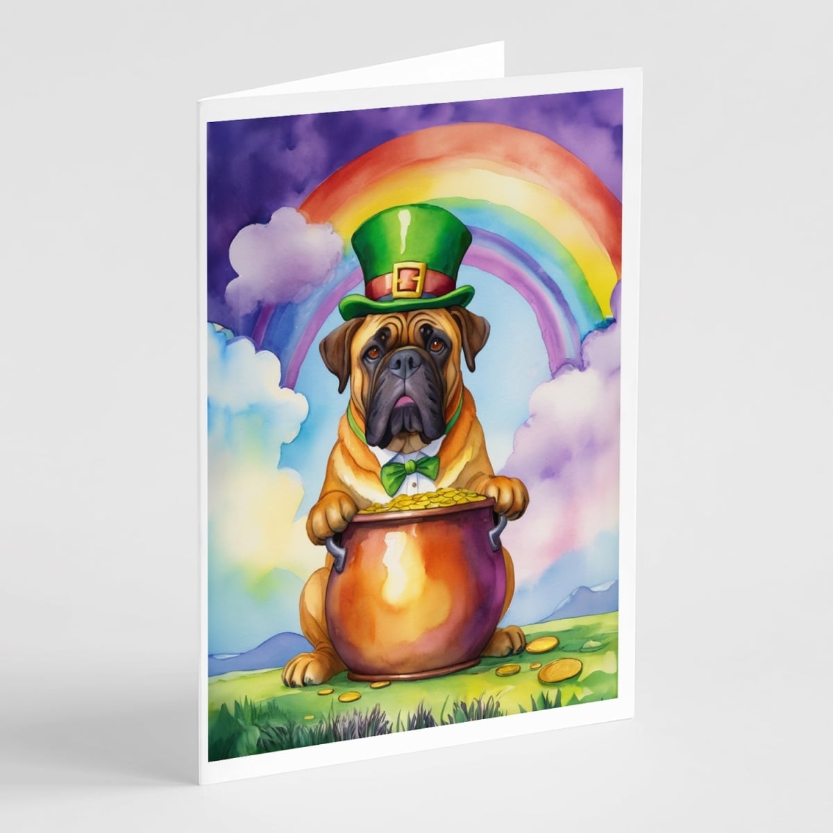 DAC5507GCA7P 5 x 7 in. Bullmastiff St Patricks Day Greeting Cards - Pack of 8