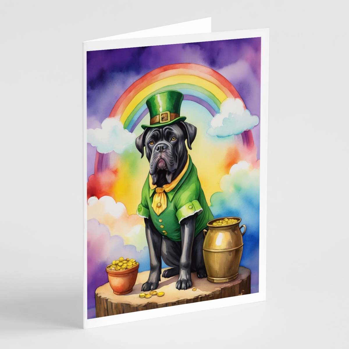 5 x 7 in. Cane Corso St Patricks Day Greeting Cards - Pack of 8