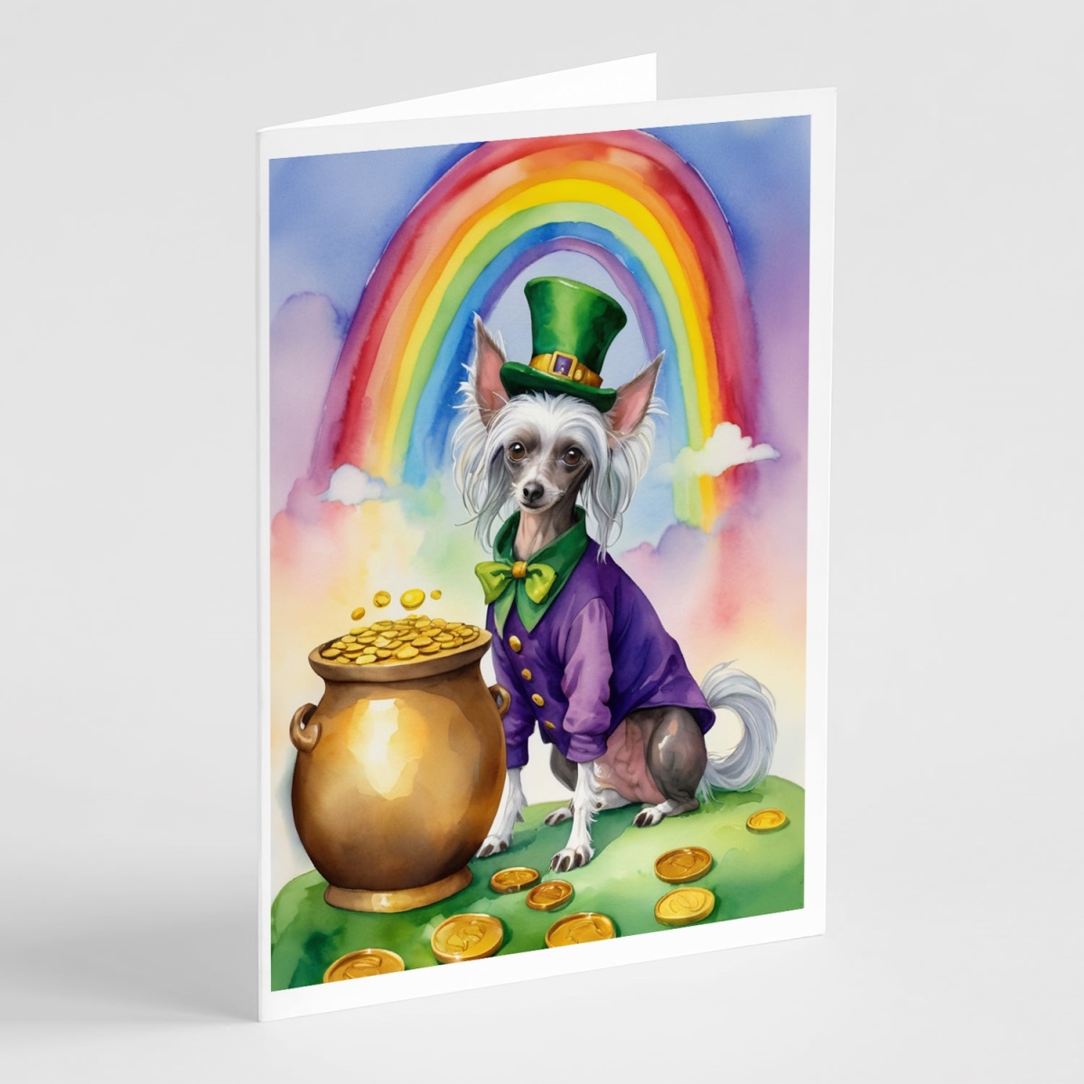 DAC5514GCA7P 5 x 7 in. Chinese Crested St Patricks Day Greeting Cards - Pack of 8