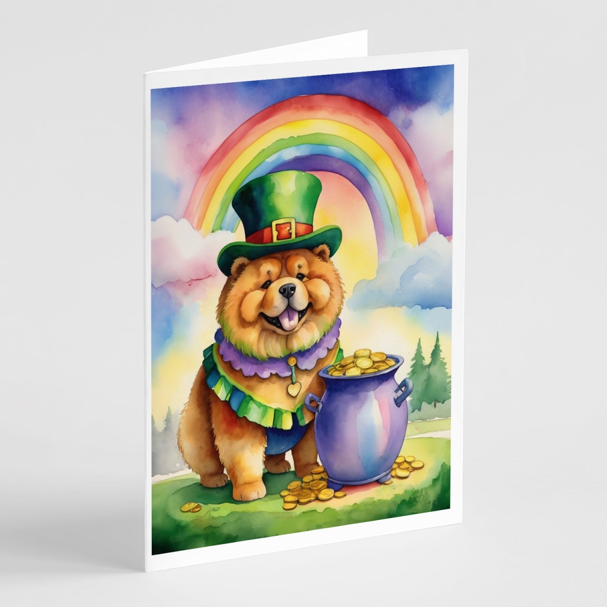 5 x 7 in. Chow Chow St Patricks Day Greeting Cards - Pack of 8
