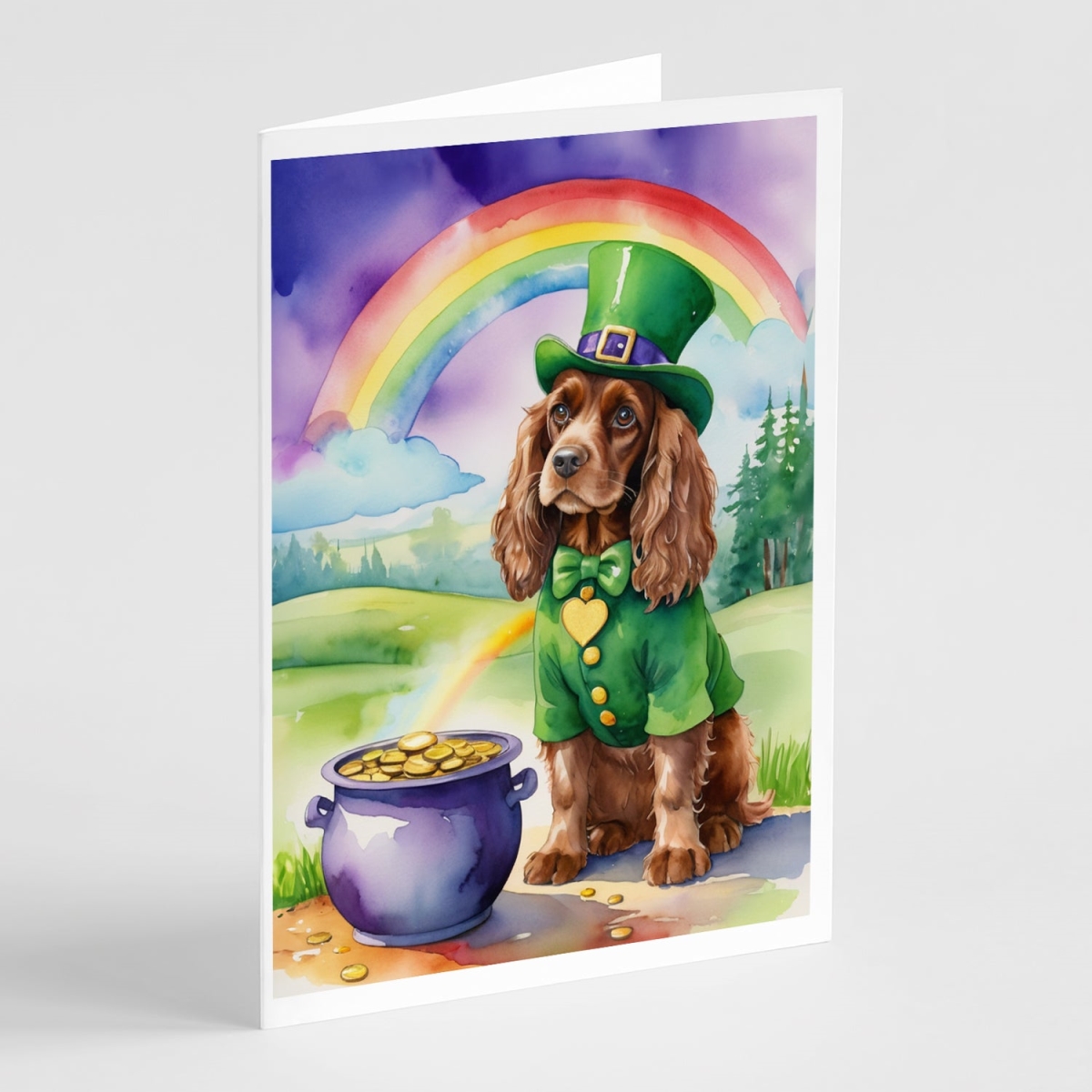 DAC5518GCA7P 5 x 7 in. Cocker Spaniel St Patricks Day Greeting Cards - Pack of 8
