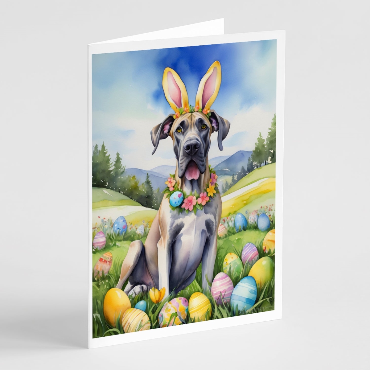 DAC5061GCA7P 5 x 7 in. Great Dane Easter Egg Hunt Greeting Cards - Pack of 8