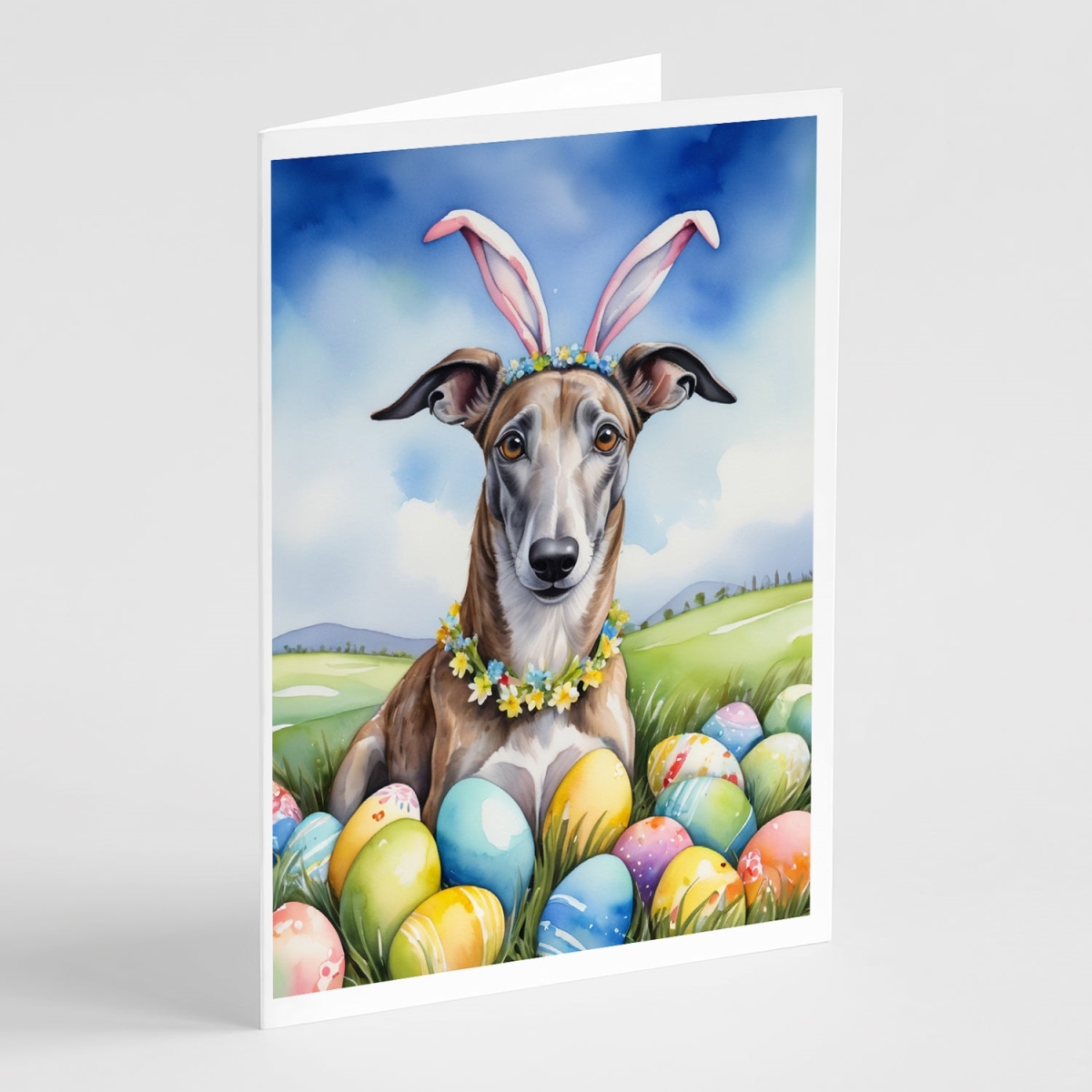 DAC5070GCA7P 5 x 7 in. Greyhound Easter Egg Hunt Greeting Cards - Pack of 8