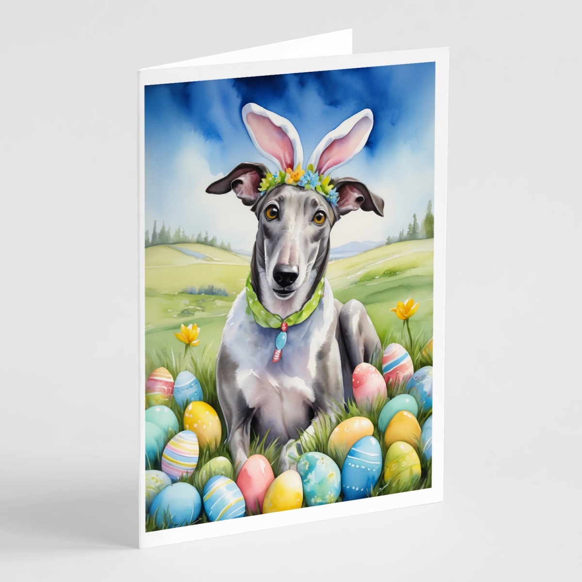 DAC5071GCA7P 5 x 7 in. Greyhound Easter Egg Hunt Greeting Cards - Pack of 8