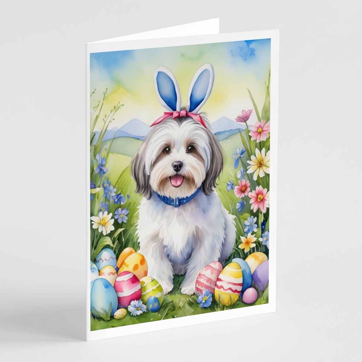 DAC5075GCA7P 5 x 7 in. Havanese Easter Egg Hunt Greeting Cards - Pack of 8