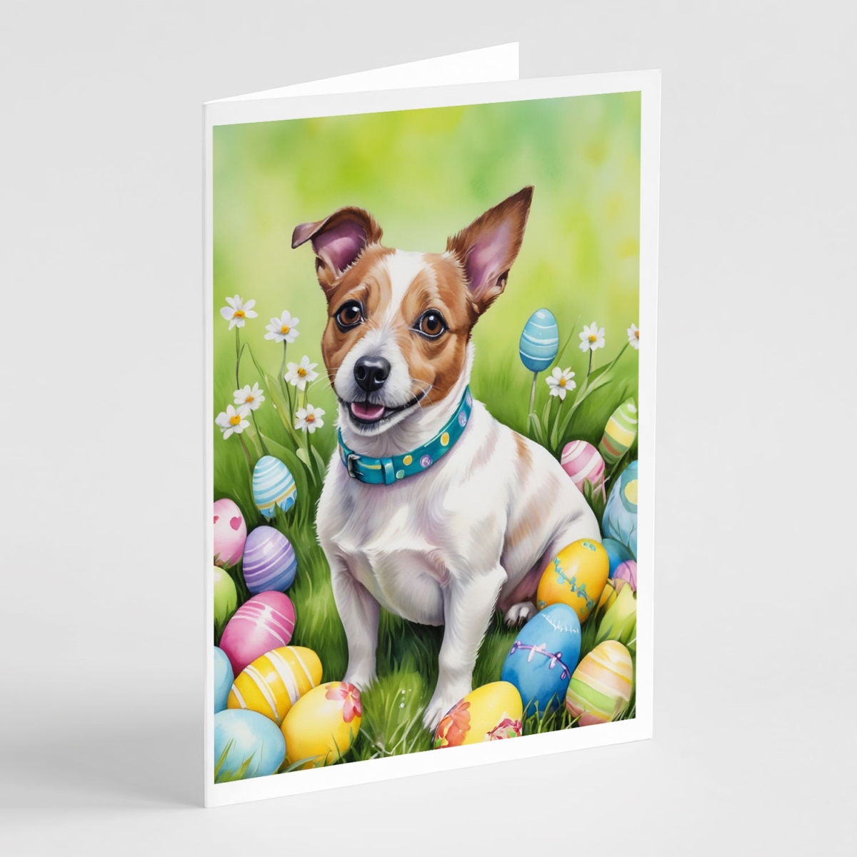 DAC5083GCA7P 5 x 7 in. Jack Russell Terrier Easter Egg Hunt Greeting Cards - Pack of 8