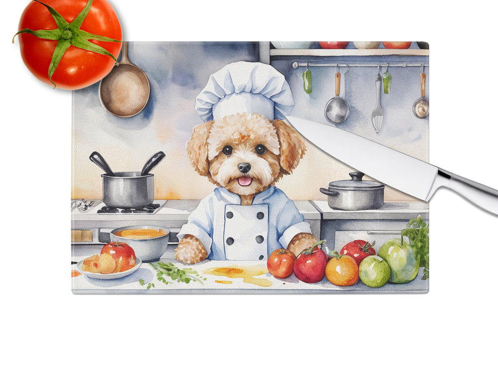 DAC6284LCB 15 x 12 in. Maltipoo The Chef Glass Cutting Board