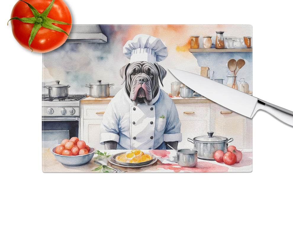 DAC6287LCB 15 x 12 in. Neapolitan Mastiff The Chef Glass Cutting Board