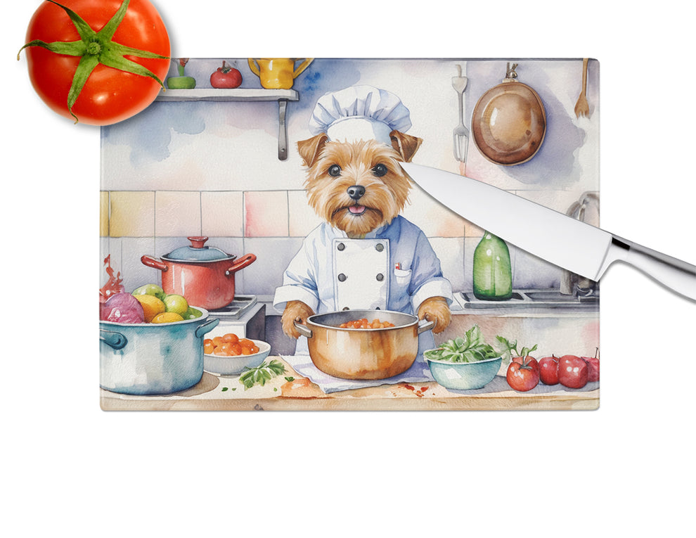 DAC6290LCB 15 x 12 in. Norfolk Terrier The Chef Glass Cutting Board