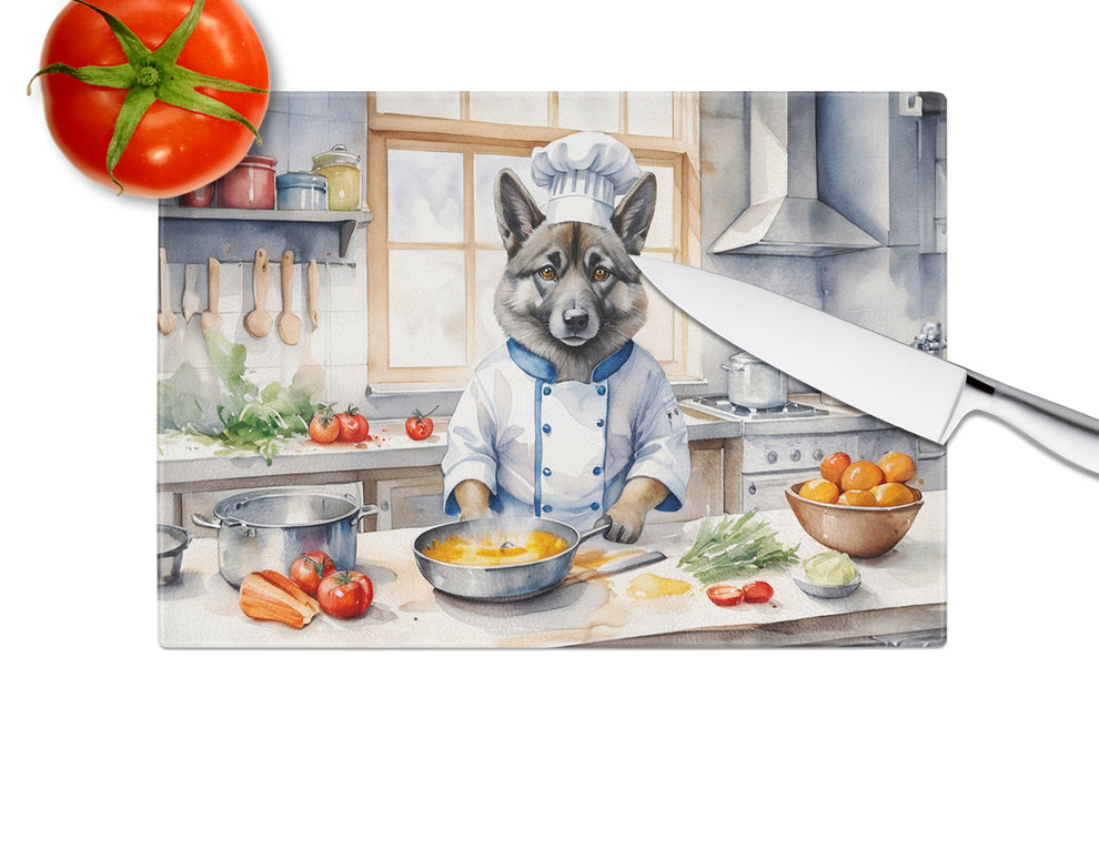 DAC6291LCB 15 x 12 in. Norwegian Elkhound The Chef Glass Cutting Board