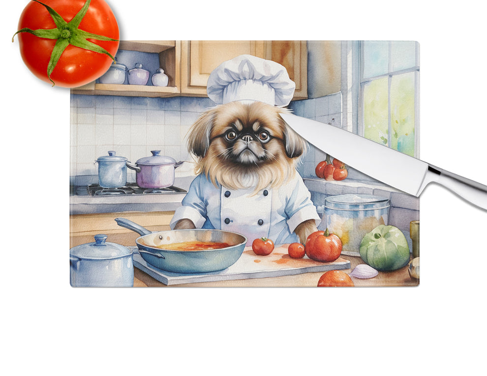 DAC6297LCB 15 x 12 in. Pekingese The Chef Glass Cutting Board