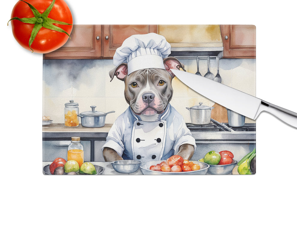 DAC6298LCB 15 x 12 in. Pit Bull Terrier The Chef Glass Cutting Board
