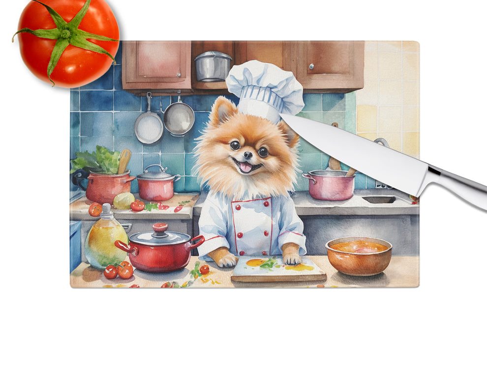 DAC6301LCB 15 x 12 in. Pomeranian The Chef Glass Cutting Board