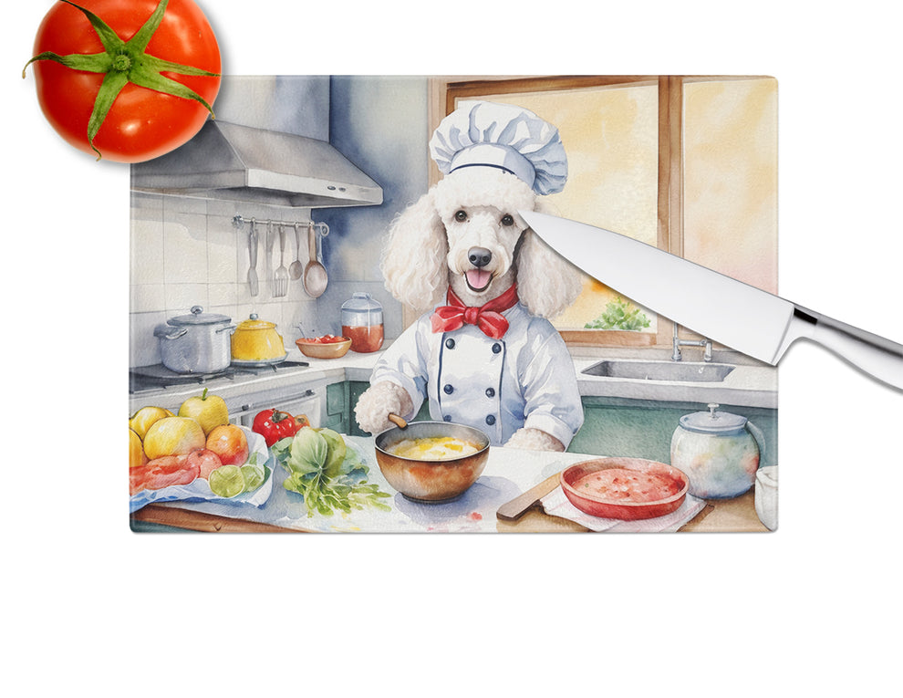 DAC6306LCB 15 x 12 in. White Poodle The Chef Glass Cutting Board