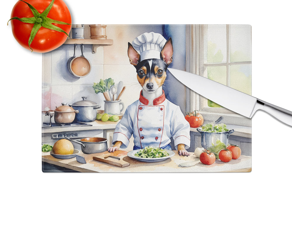 15 x 12 in. Rat Terrier The Chef Glass Cutting Board