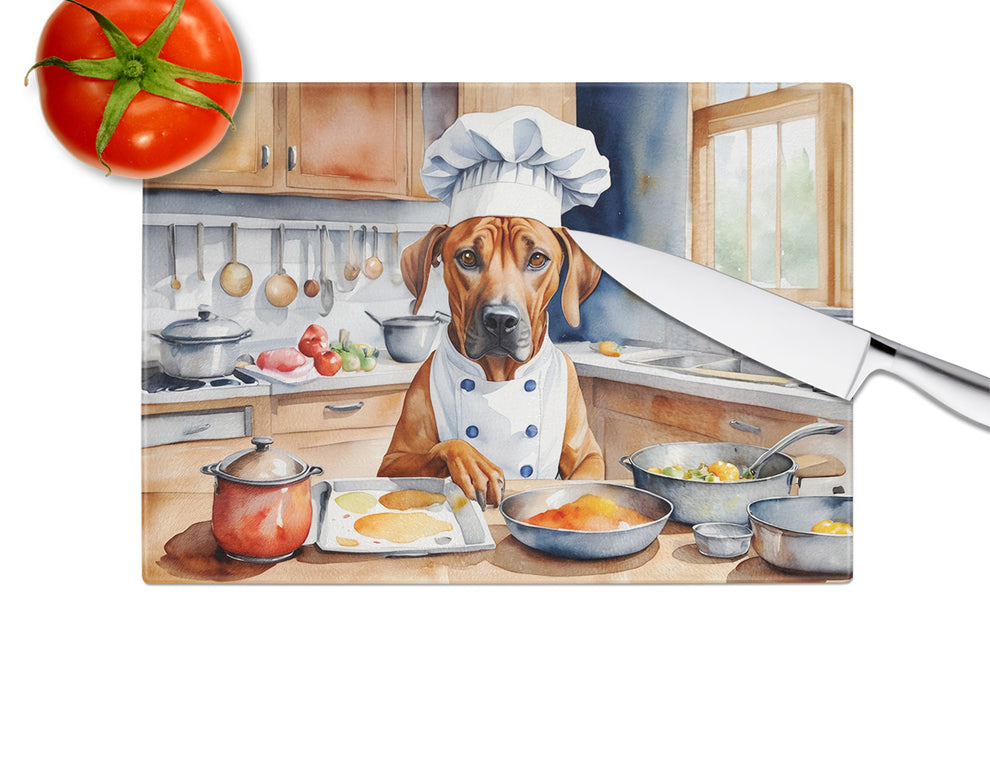 15 x 12 in. Rhodesian Ridgeback The Chef Glass Cutting Board