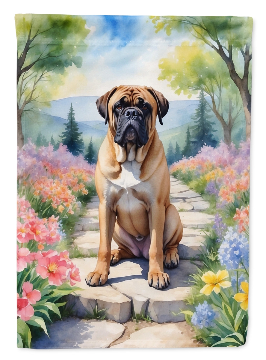 15.5 x 11.25 in. Bullmastiff Spring Path Garden Flag