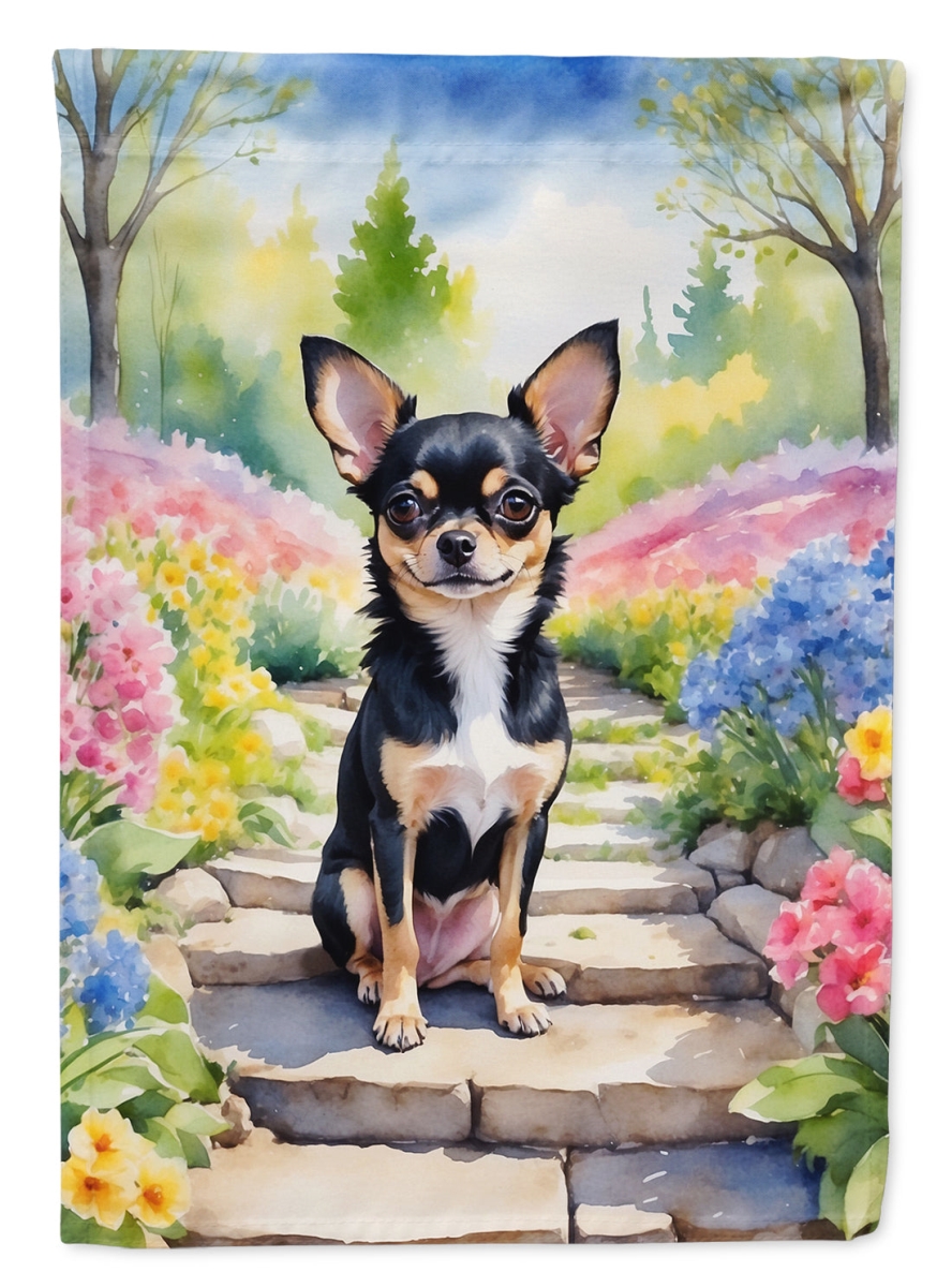 DAC6597GF 15.5 x 11.25 in. Chihuahua Spring Path Garden Flag