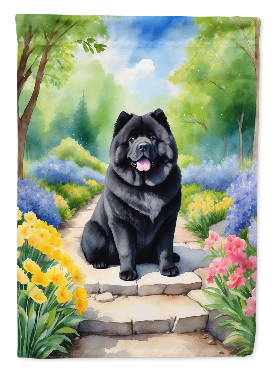 DAC6600GF 15.5 x 11.25 in. Chow Chow Spring Path Garden Flag