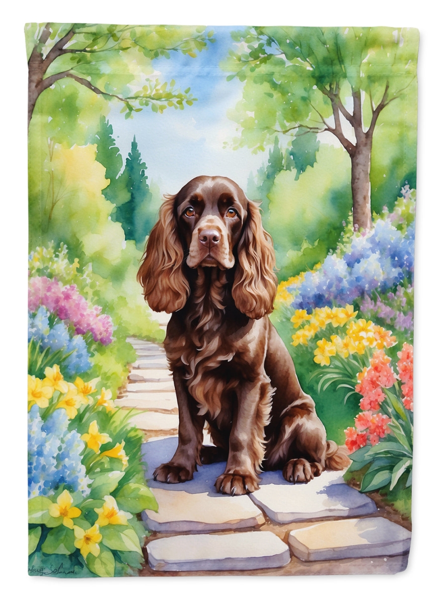 15.5 x 11.25 in. Cocker Spaniel Spring Path Garden Flag