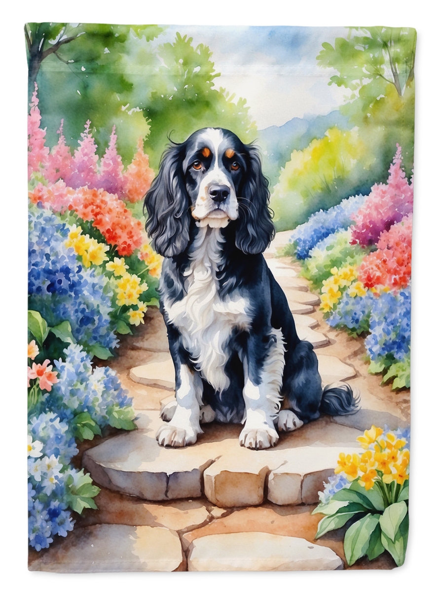 DAC6604GF 15.5 x 11.25 in. Cocker Spaniel Spring Path Garden Flag