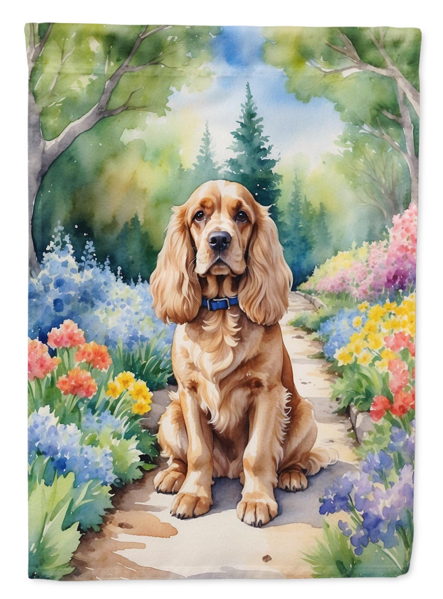 DAC6605GF 15.5 x 11.25 in. Cocker Spaniel Spring Path Garden Flag