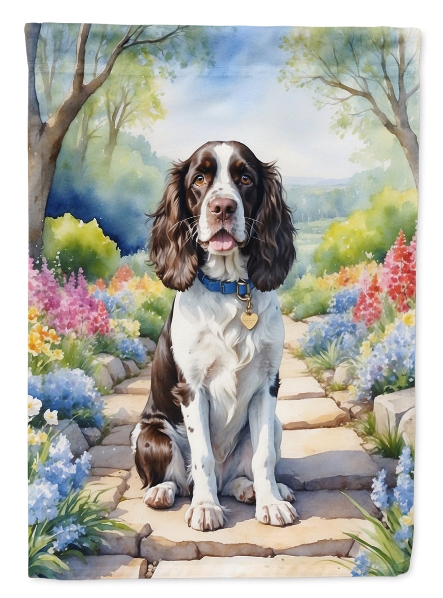 DAC6625GF 15.5 x 11.25 in. English Springer Spaniel Spring Path Garden Flag