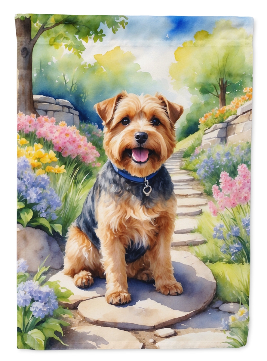 DAC6678CHF 40 x 28 in. Norfolk Terrier Spring Path House Flag