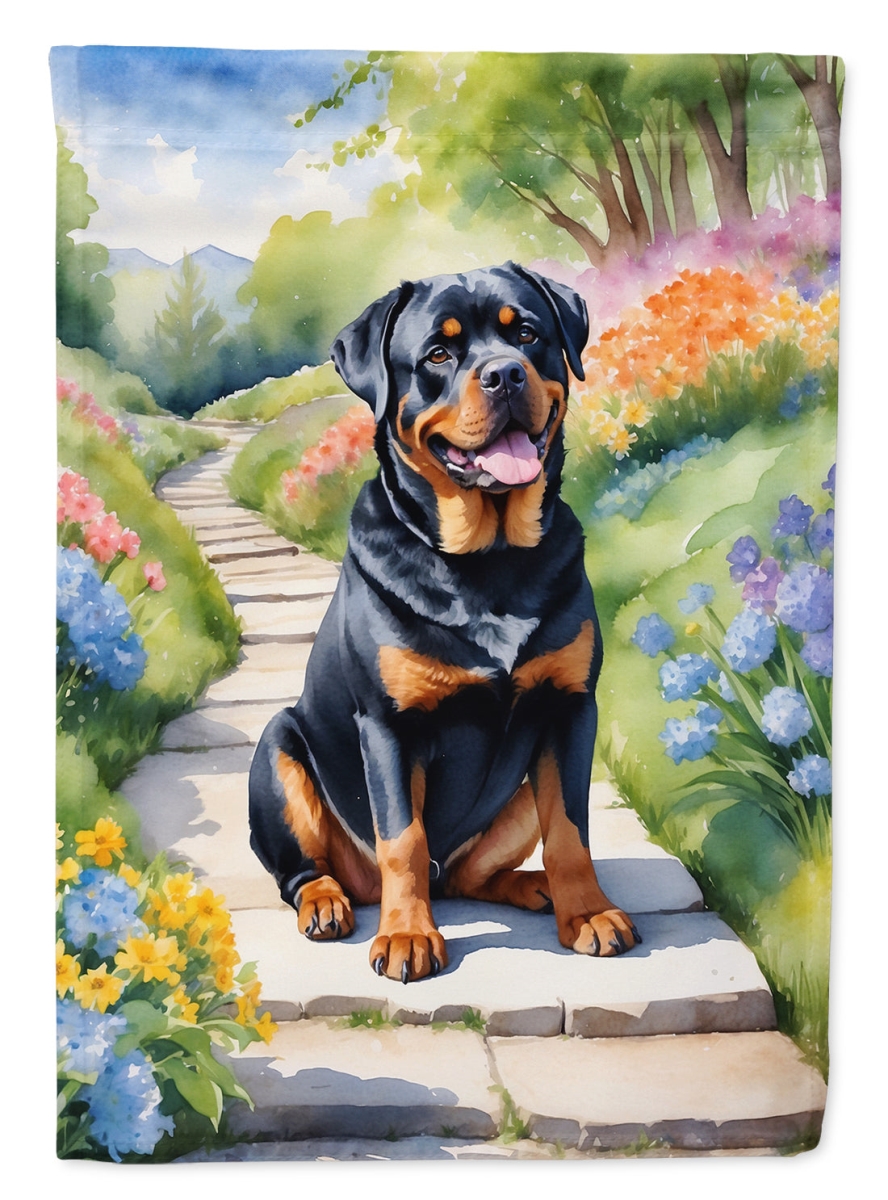 DAC6705CHF 40 x 28 in. Rottweiler Spring Path House Flag