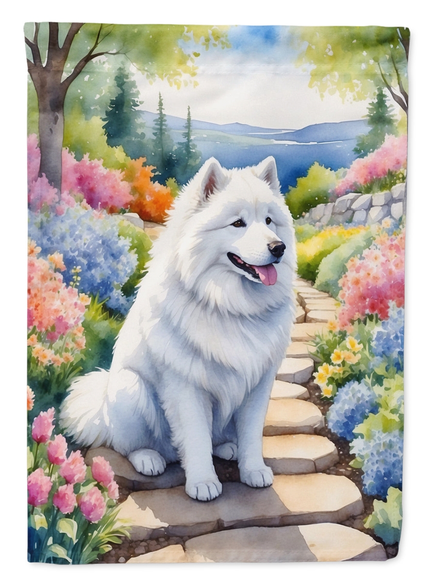 40 x 28 in. Samoyed Spring Path House Flag