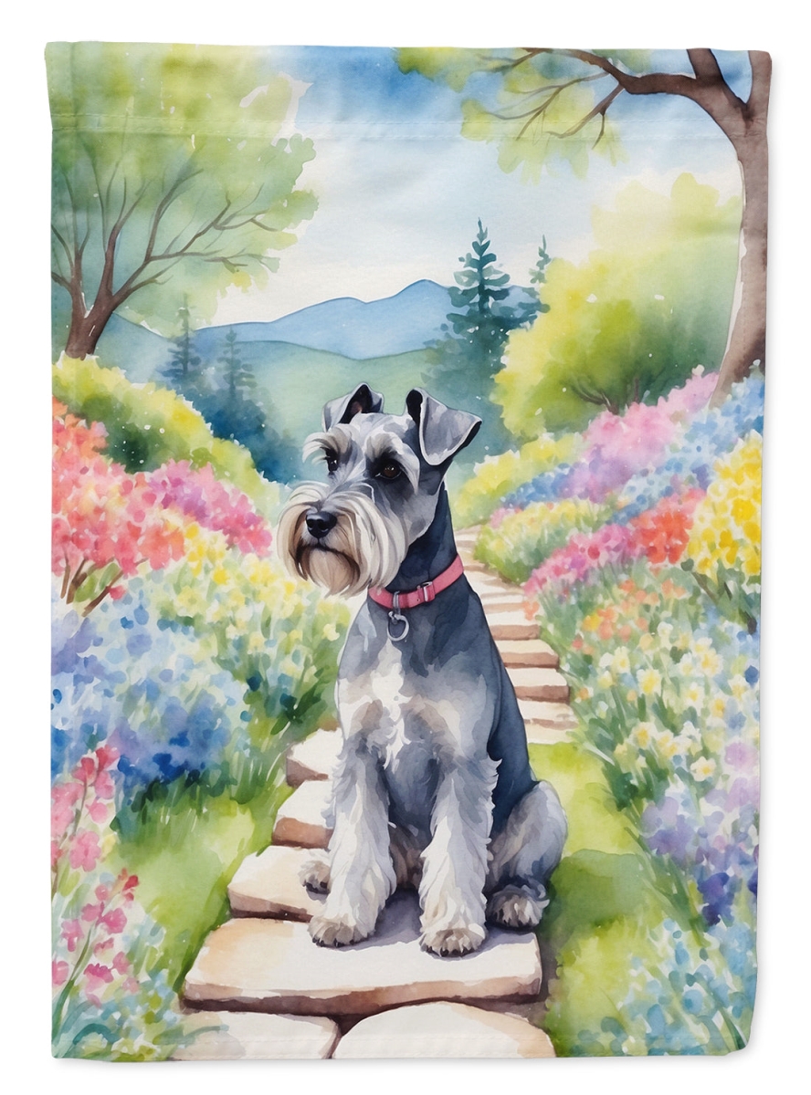 DAC6709CHF 40 x 28 in. Schnauzer Spring Path House Flag