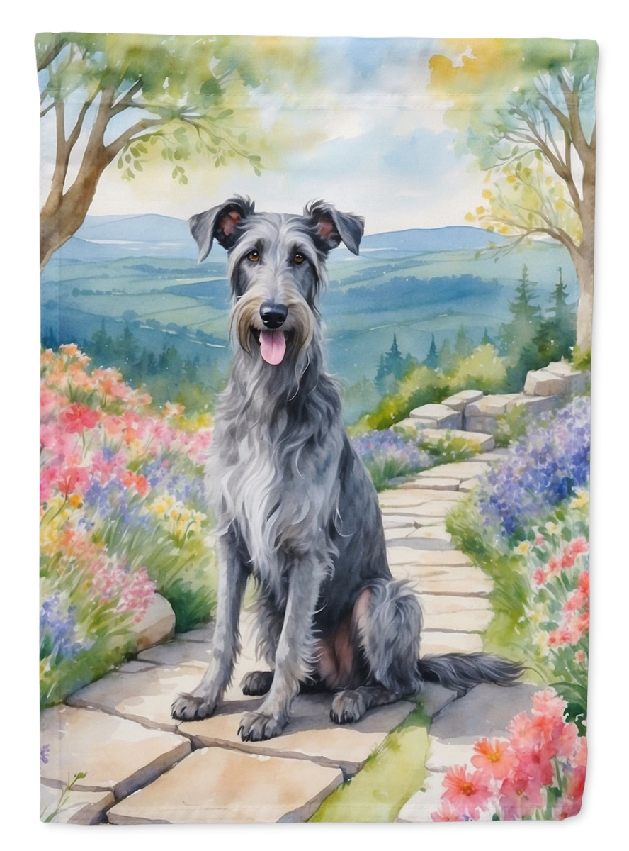 DAC6710CHF 40 x 28 in. Scottish Deerhound Spring Path House Flag