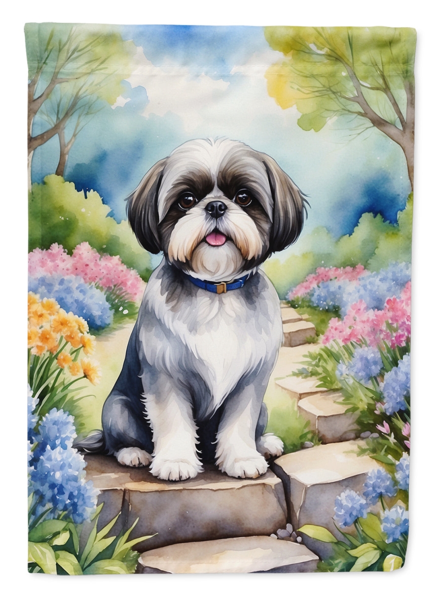 DAC6716CHF 40 x 28 in. Shih Tzu Spring Path House Flag