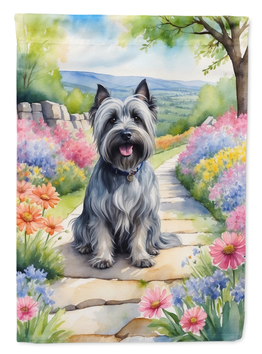 DAC6721CHF 40 x 28 in. Skye Terrier Spring Path House Flag