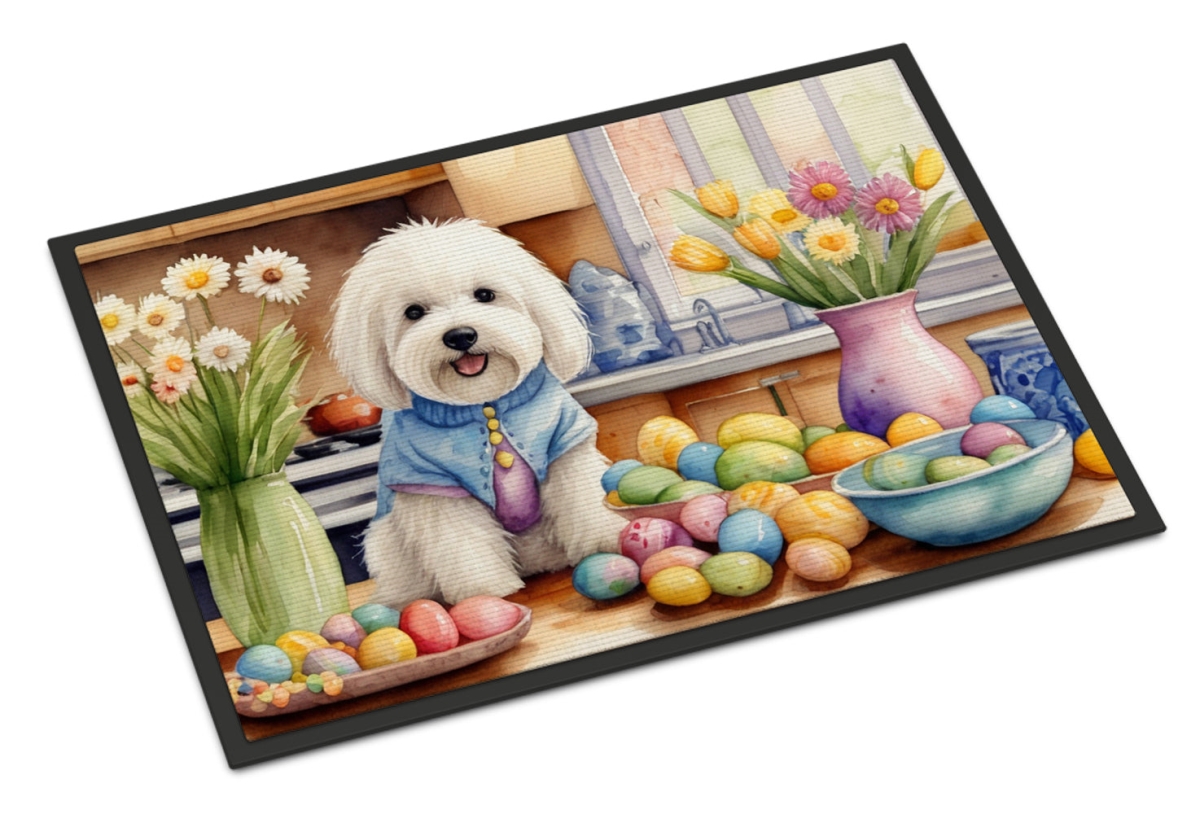18 x 27 in. Decorating Easter Coton De Tulear Doormat
