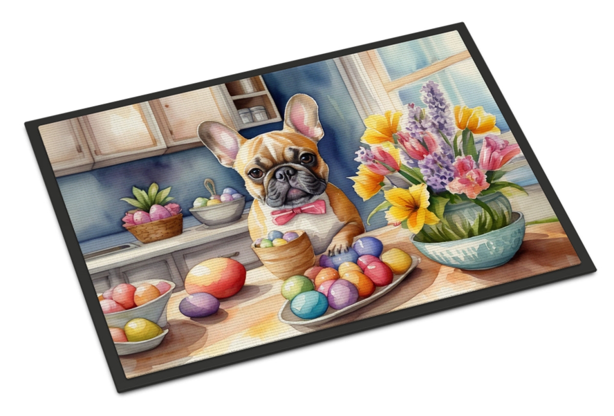18 x 27 in. Decorating Easter French Bulldog Doormat