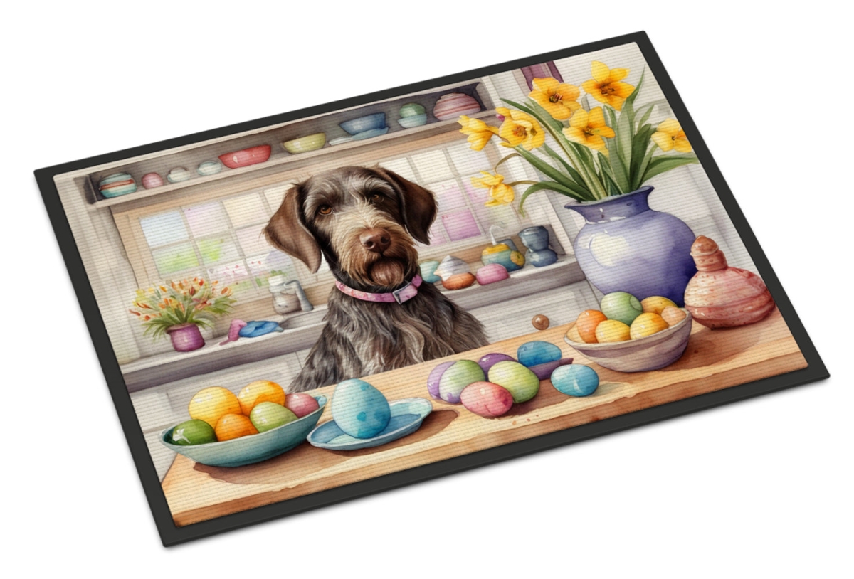 DAC6820MAT 18 x 27 in. Decorating Easter German Wirehaired Pointer Doormat