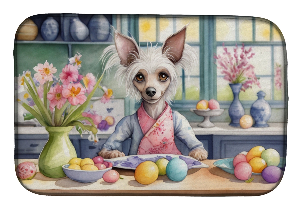 Picture of Carolines Treasures DAC6790DDM 21 x 14 in. Decorating Easter Chinese Crested Dish Drying Mat