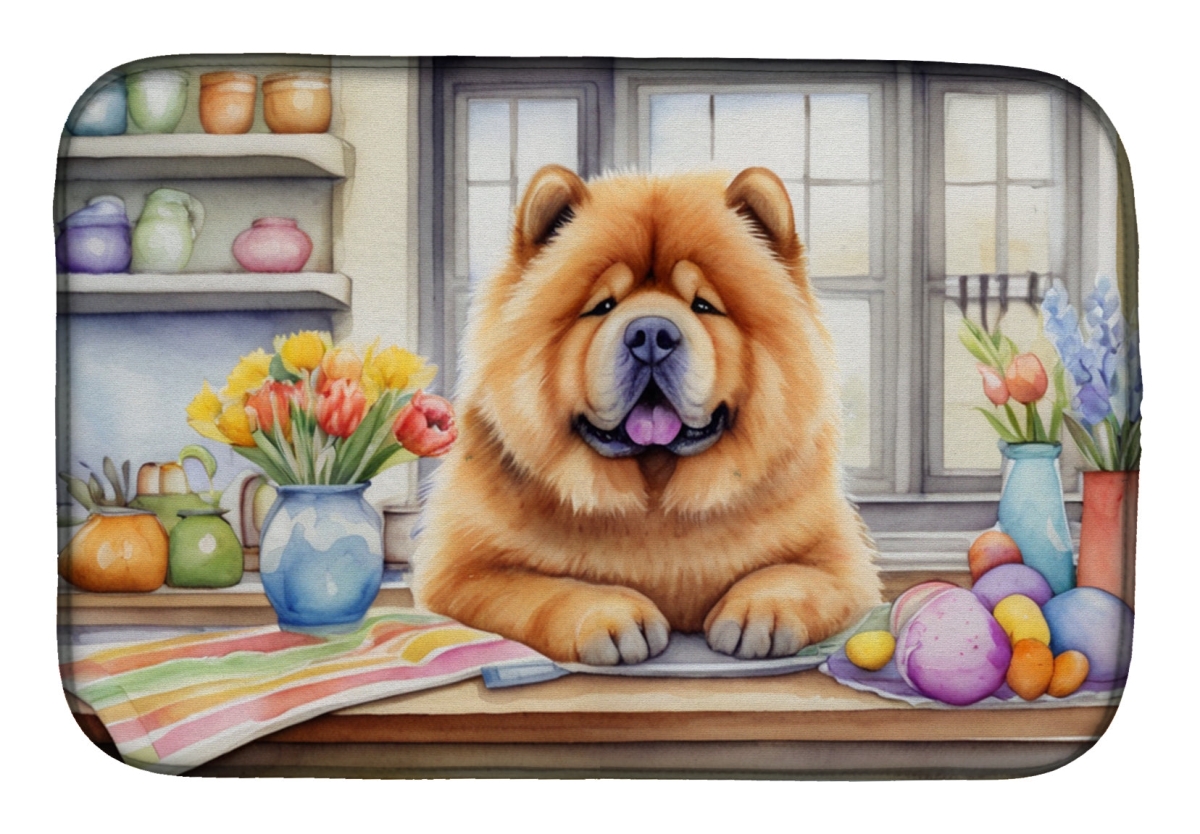 Picture of Carolines Treasures DAC6791DDM 21 x 14 in. Decorating Easter Chow Chow Dish Drying Mat