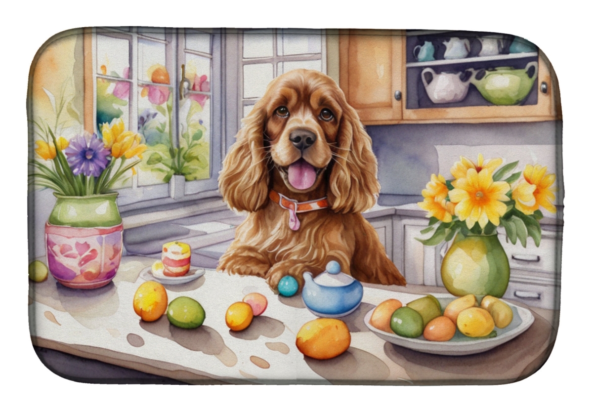 Picture of Carolines Treasures DAC6793DDM 21 x 14 in. Decorating Easter Cocker Spaniel Dish Drying Mat