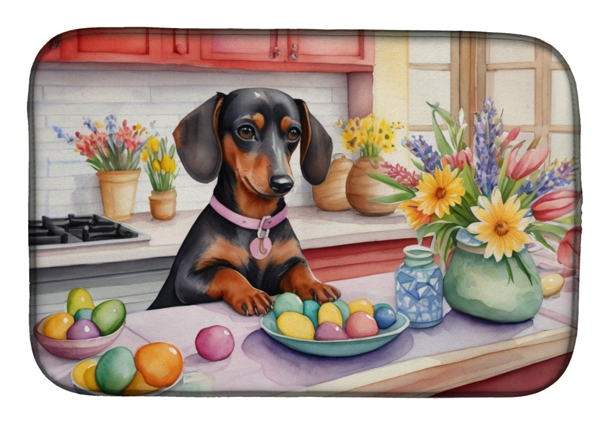 Picture of Carolines Treasures DAC6799DDM 21 x 14 in. Decorating Easter Dachshund Dish Drying Mat