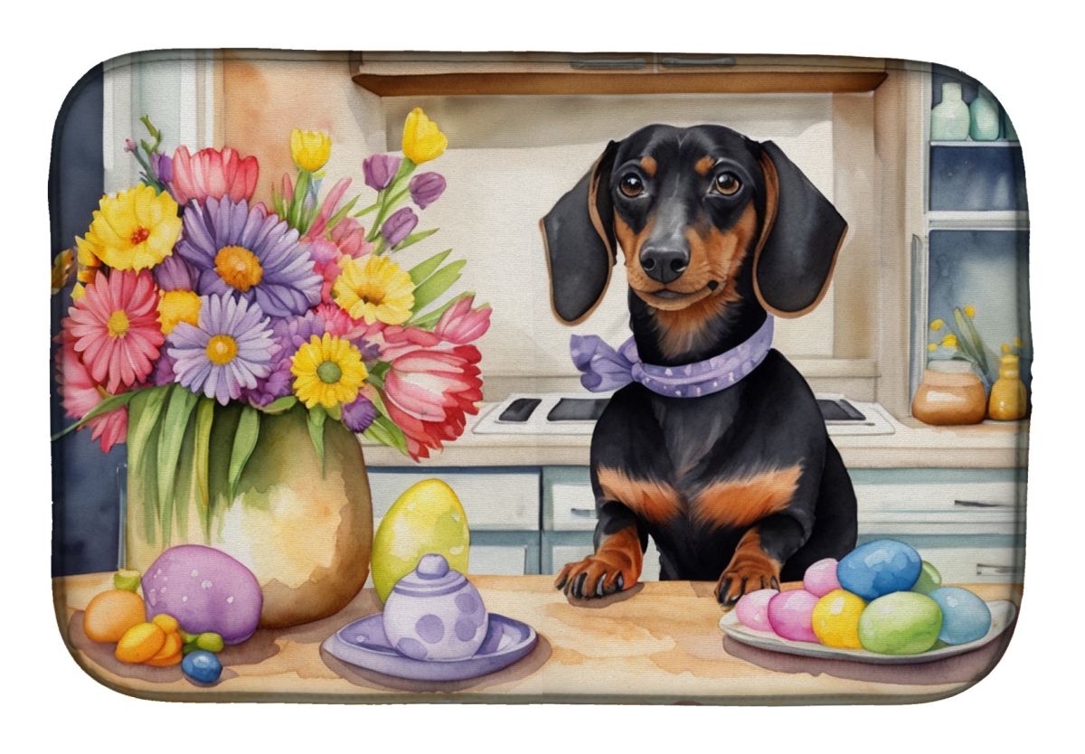 Picture of Carolines Treasures DAC6800DDM 21 x 14 in. Decorating Easter Dachshund Dish Drying Mat