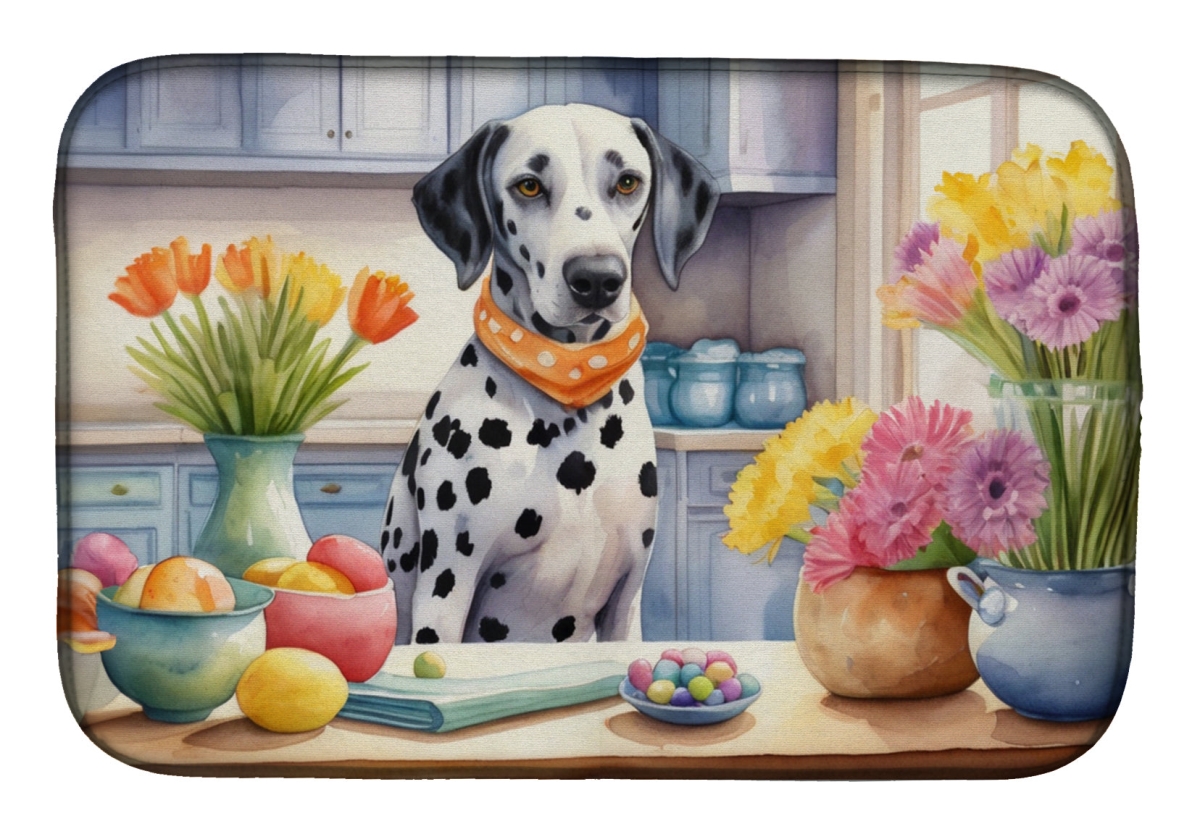 Picture of Carolines Treasures DAC6801DDM 21 x 14 in. Decorating Easter Dalmatian Dish Drying Mat