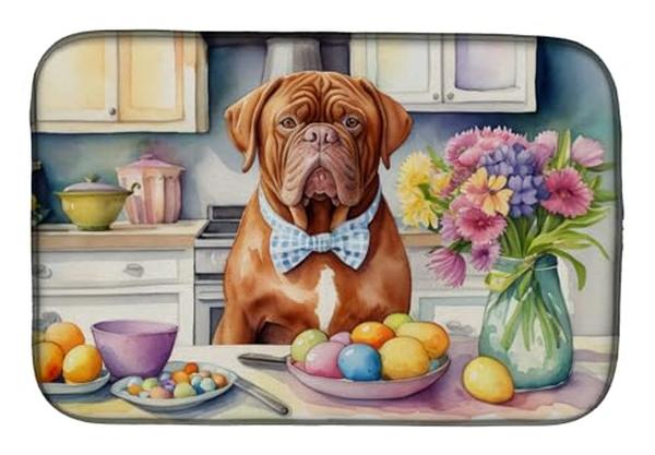 Picture of Carolines Treasures DAC6803DDM 21 x 14 in. Decorating Easter Dogue de Bordeaux Dish Drying Mat