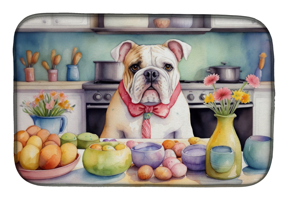 Picture of Carolines Treasures DAC6805DDM 21 x 14 in. Decorating Easter English Bulldog Dish Drying Mat