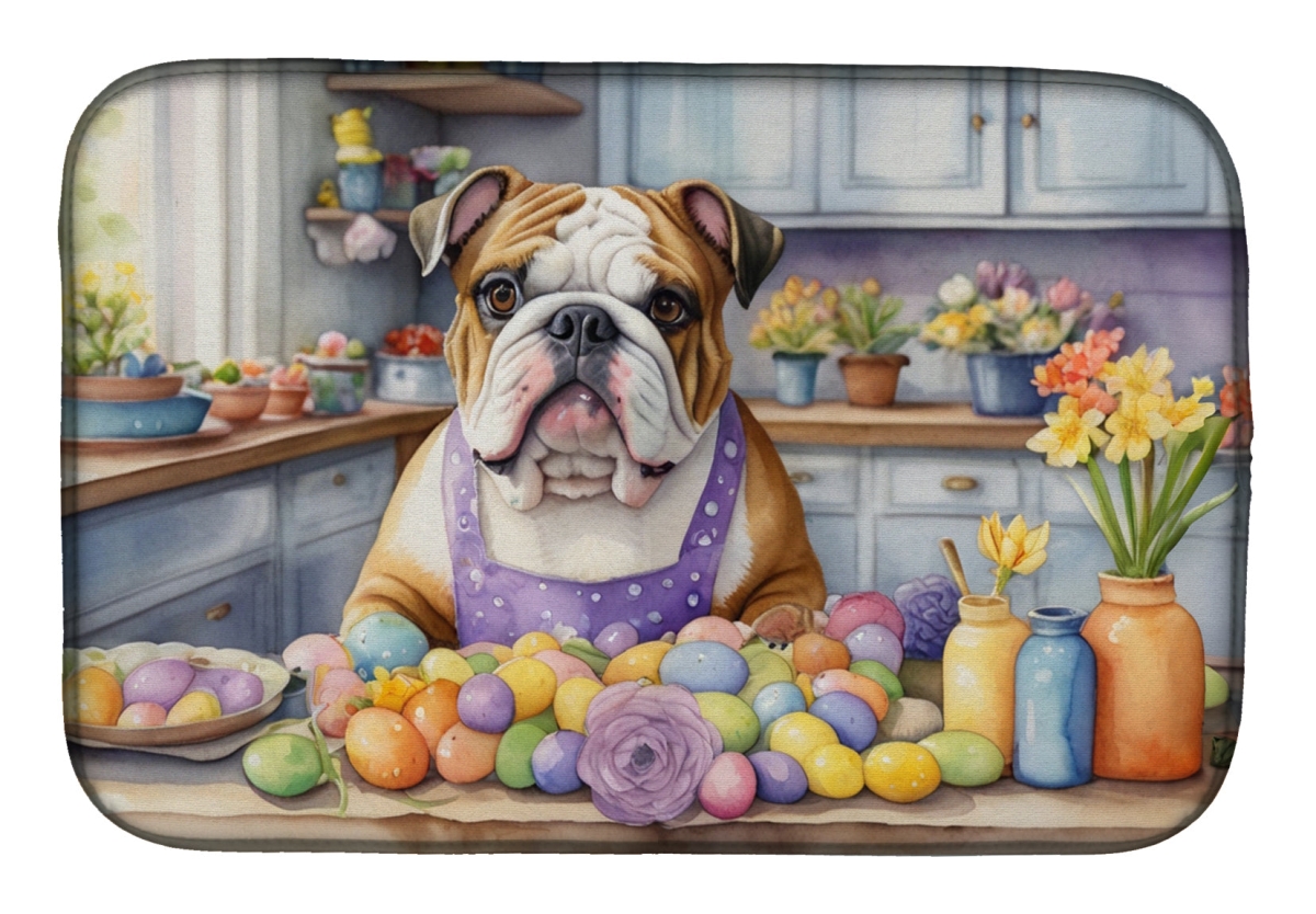 Picture of Carolines Treasures DAC6806DDM 21 x 14 in. Decorating Easter English Bulldog Dish Drying Mat