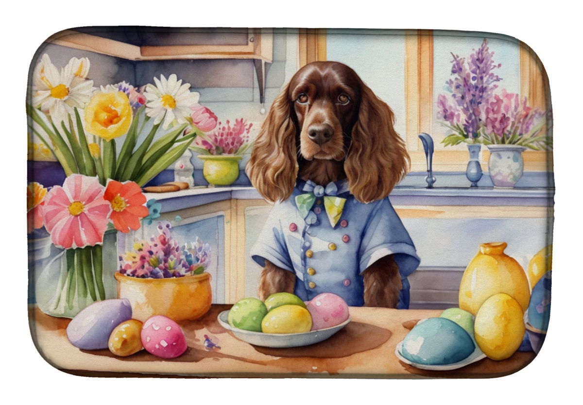 Picture of Carolines Treasures DAC6807DDM 21 x 14 in. Decorating Easter English Cocker Spaniel Dish Drying Mat