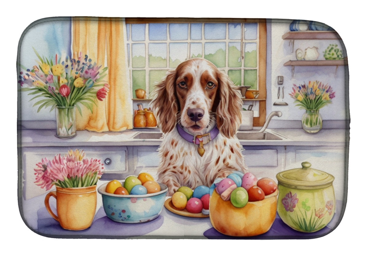 Picture of Carolines Treasures DAC6809DDM 21 x 14 in. Decorating Easter English Setter Dish Drying Mat