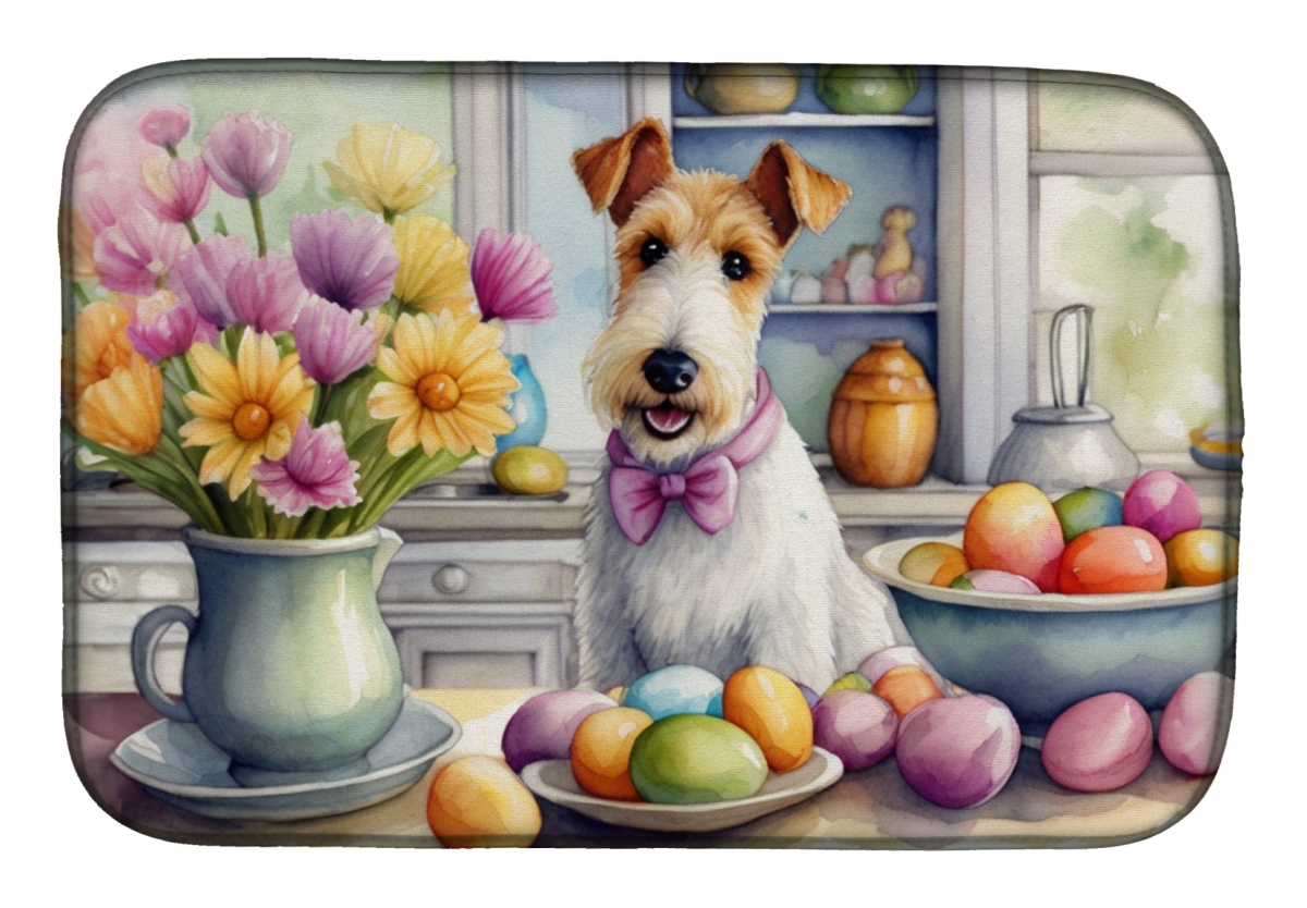 Picture of Carolines Treasures DAC6813DDM 21 x 14 in. Decorating Easter Fox Terrier Dish Drying Mat