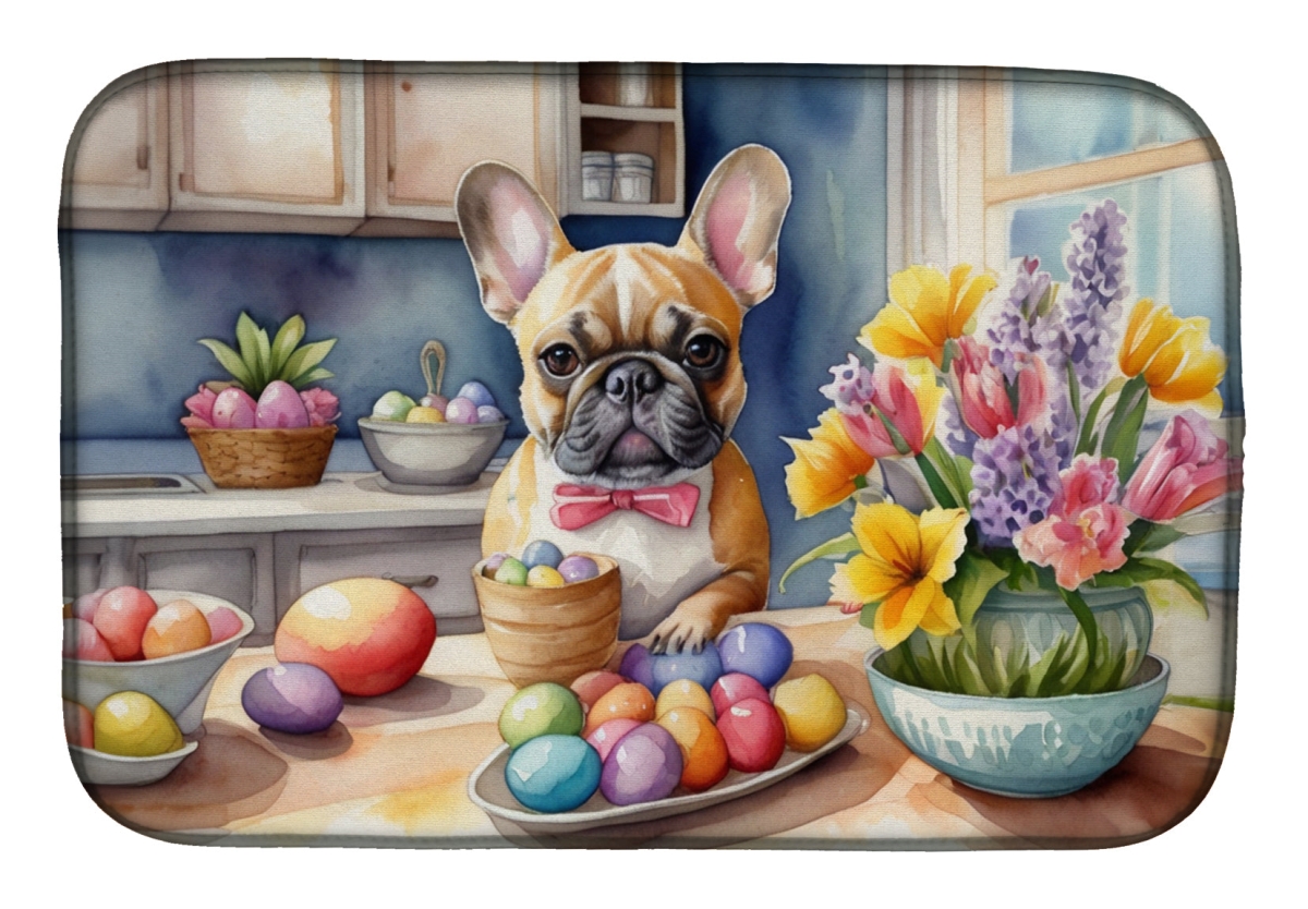 Picture of Carolines Treasures DAC6814DDM 21 x 14 in. Decorating Easter French Bulldog Dish Drying Mat
